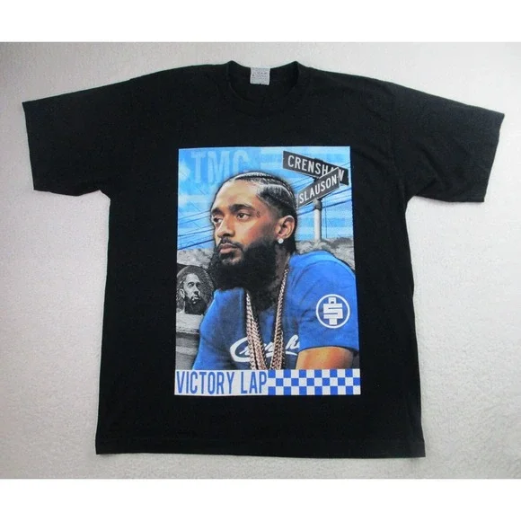 Nipsey Hustle Victory Lap T Shirt Mens‎ XL Black Short Sleeve Graphic USA Rapper
